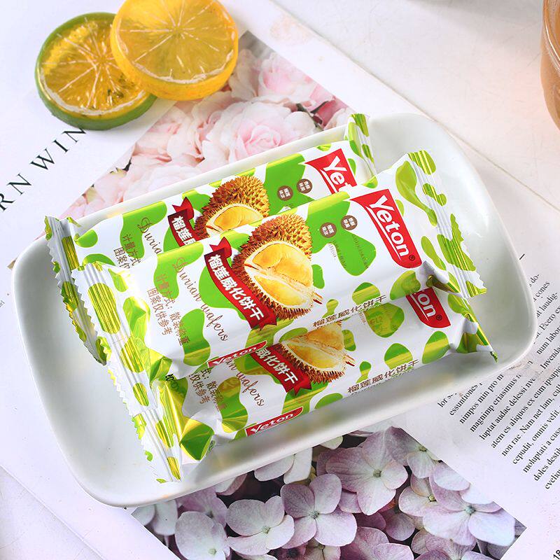 粤统榴莲威化饼干500g散装称重下午茶零食饱腹充饥独立包装