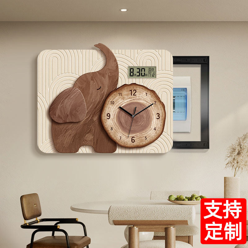 遮挡配电箱装饰画带时钟表强弱电表箱电闸箱空开箱挂画电盒子壁画