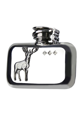 Sheffield Pewter英国进口锡酒壶 雄鹿双铰链 便携随身复古英伦