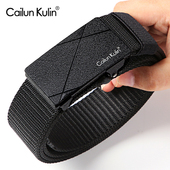 带 腰带轻奢卡扣内穿尼龙裤 帆布皮带男士 潮流百搭年轻人学生牛仔裤