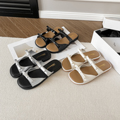 一三良品夏季 可外穿凉拖搭配裙子 凉鞋 新款 厚底3cm蝴蝶结露趾凉鞋