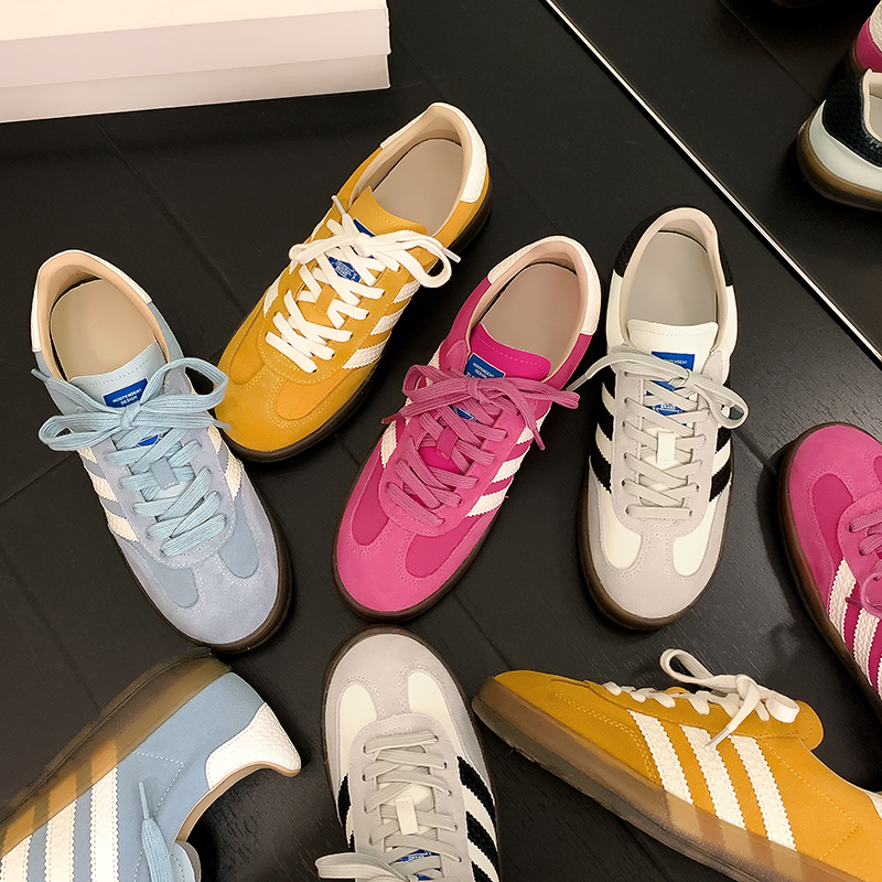 粉si专享~草莓熊德训鞋软底内增高系带阿甘鞋女小个子小码34