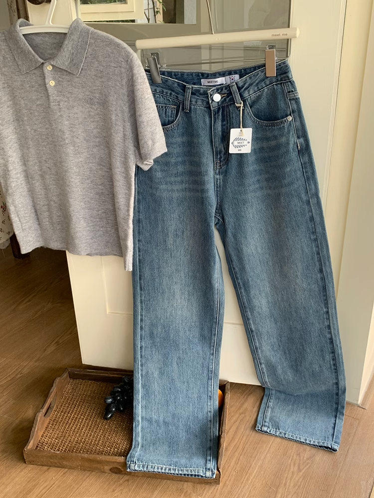 美式牛仔裤男款春秋冬季大码做旧高街直筒宽松潮牌男生阔腿长裤子,男装,牛仔裤,淘宝优惠券,粉丝福利购,淘宝优惠卷