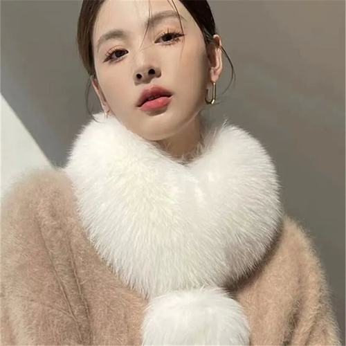 韩版仿狐狸毛围巾女冬季时尚百搭