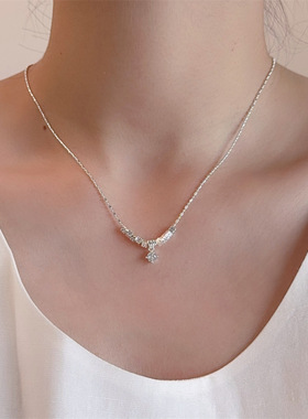 小众轻奢碎银子水钻项链女时尚冷