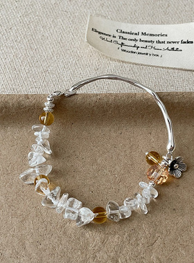 新中式不规则白水晶串珠手链女复古轻奢百搭时尚潮流气质手环手饰