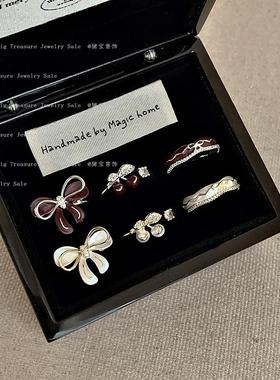 韩国新款三叶花戒指小众设计感