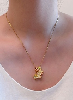 天马流星独角戏流苏项链女彩色多巴胺气质可爱甜美时尚颈链锁骨链