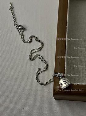 设计感可打开钱袋子吊坠项链女小众个性独特精致百搭颈链毛衣链