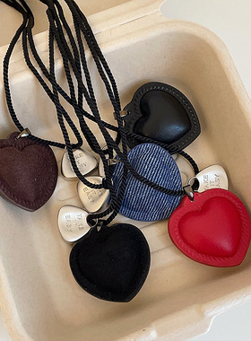 韩国ins博主同款爱心麻绳项链女