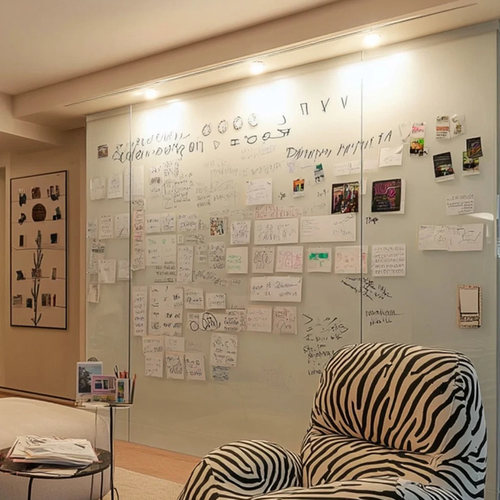 双层磁性白板墙贴珐瑯板磁吸板墙面玻璃写字板家用儿童涂鸦画 画