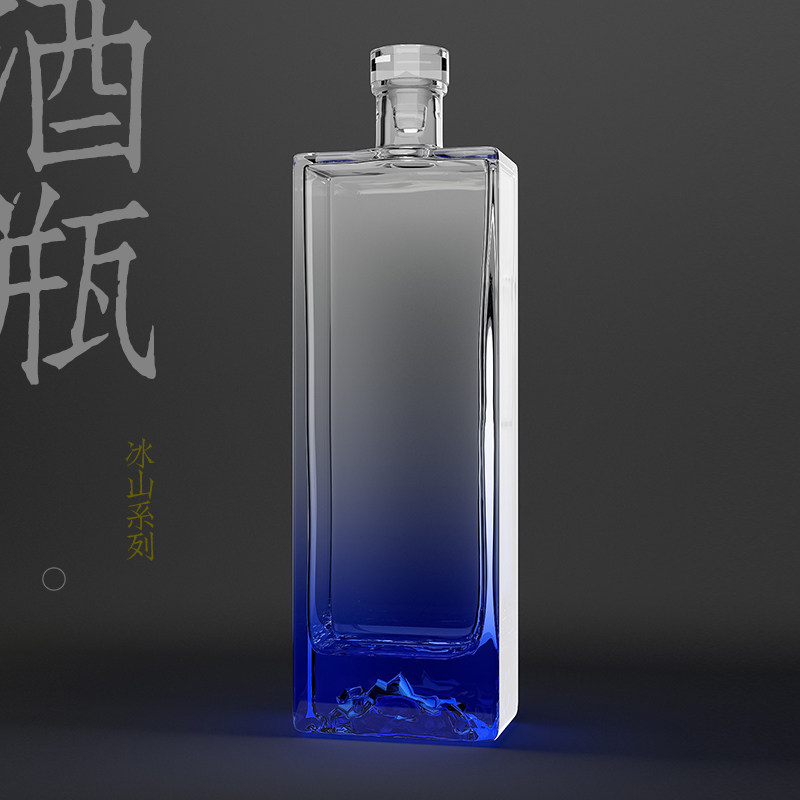 水晶玻璃盖透明瓶自酿瓶装礼盒图片