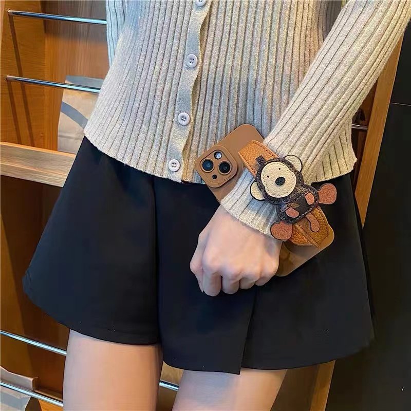 趣味卡通猴子腕带realme真我q5i手机壳v11s斜挎q3t背带挂绳v20v25创意q2pro可爱v23v15全包q3s防摔v13v5真我Q