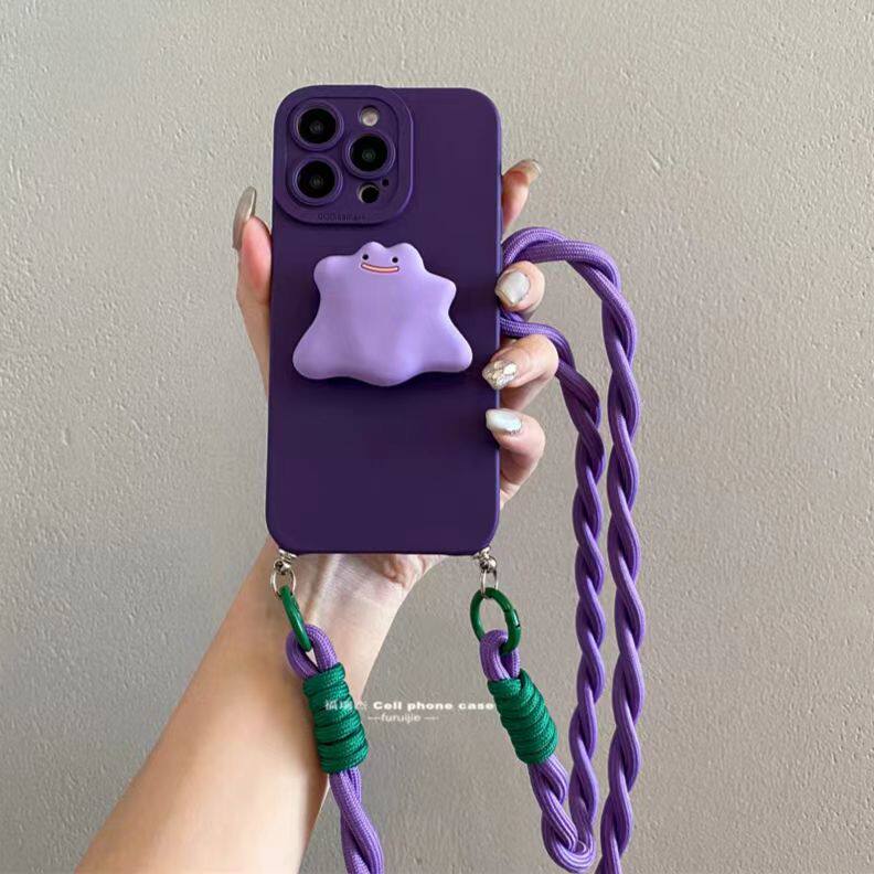 适用opporeno12软硅胶趣味斜挎绳