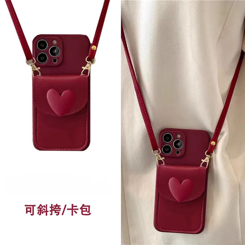 适用三星s25软硅胶时尚爱心卡包