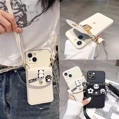 红米note13可爱斜挎插卡包硅胶套