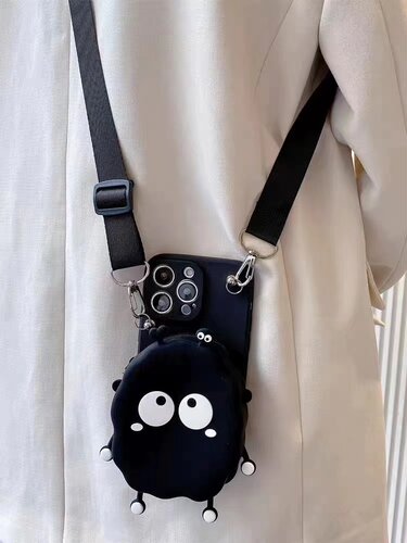 vivo斜跨卡通狗狗零钱卡包手机壳