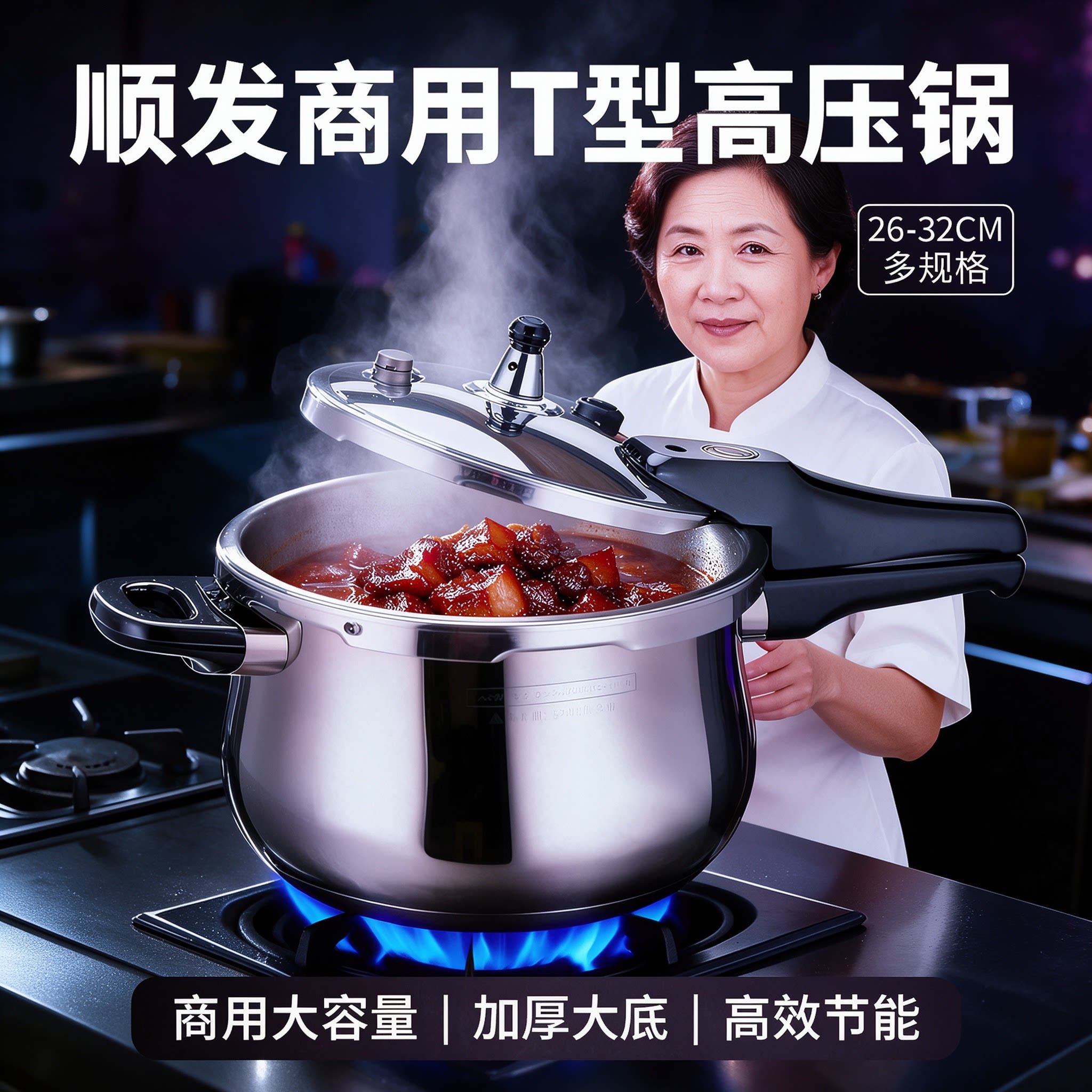 304不锈钢商用高压锅加厚防爆款