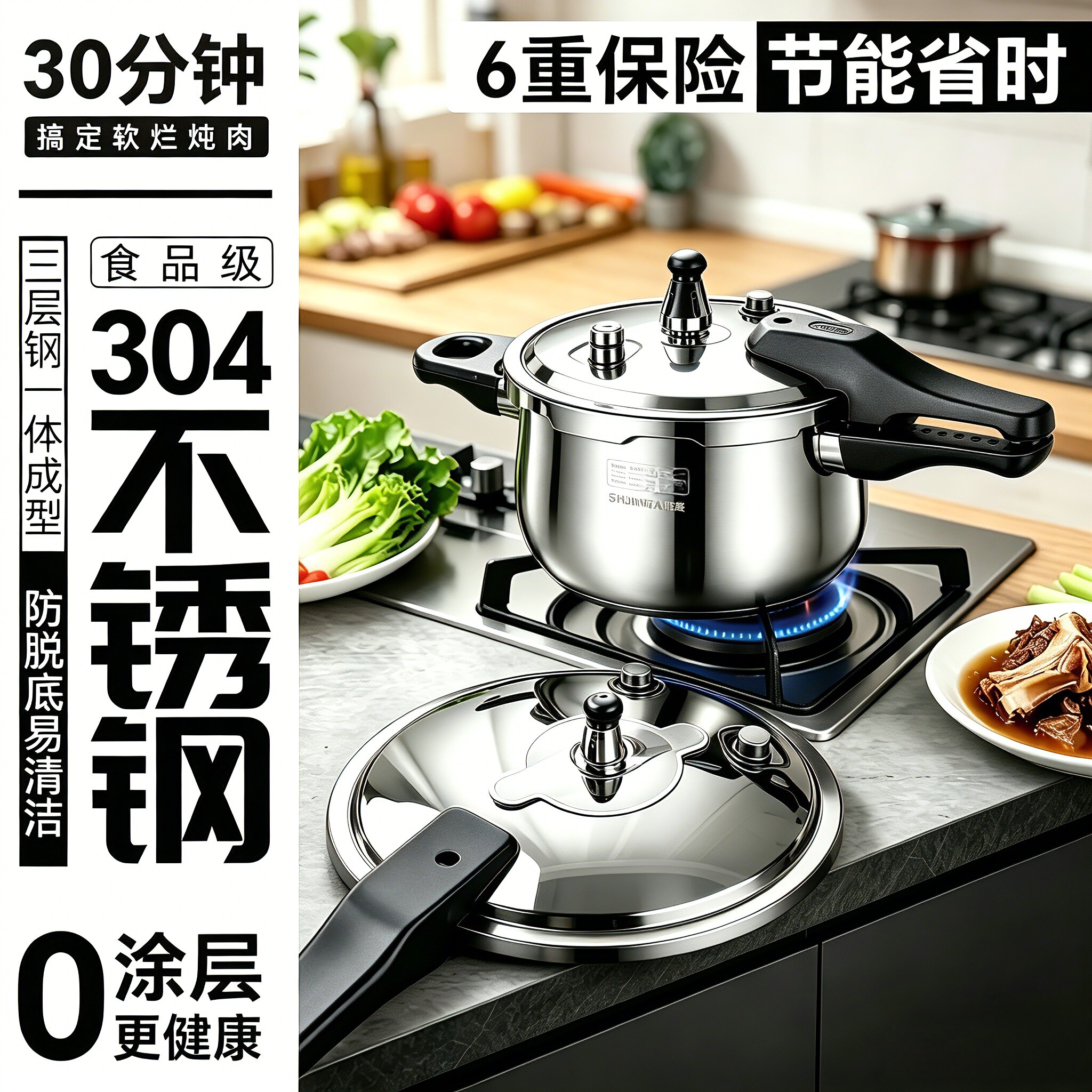 顺发304钢高压锅90kPa高压快炖图片