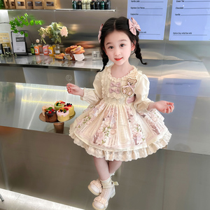 洛丽塔公主裙女童2023秋装新款裙子洋气儿童小女孩秋季连衣裙女