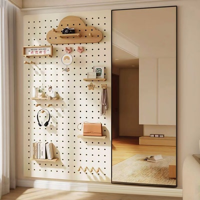 定制简约入户玄关洞洞板镜子