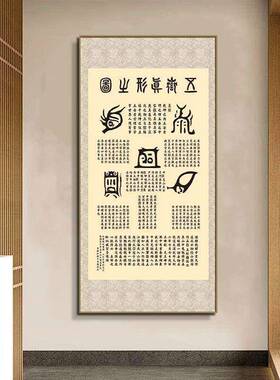 五岳真形图镇宅金木水火土客厅入户正对门对墙玄关新中式装饰挂画