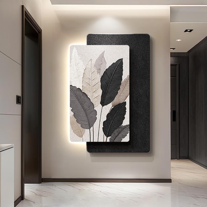 家大业大玄关装饰画入户正对门墙壁画高级感黑白客厅走廊过道挂画
