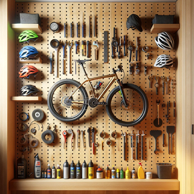 木工小舅 户外骑行装备收纳洞洞板 自行车挂架山地单车上墙置物架