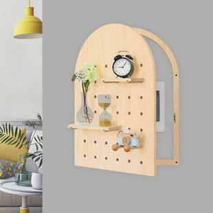 木工小舅 洞洞板装饰板扇形电表箱 遮挡强电箱收纳置物架可定制