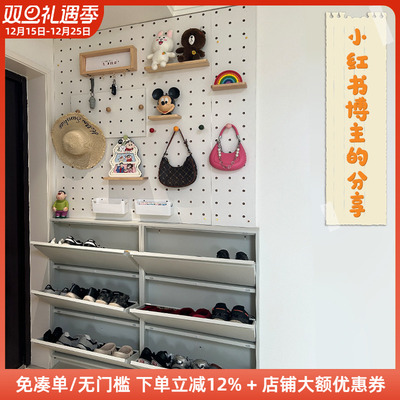 木工小舅 入户玄关室内洞洞板鞋柜一体 楼道门口外超薄放鞋柜