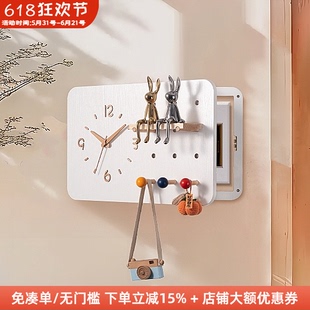 木工小舅 洞洞板电表箱盒遮挡时钟挂画  强配电箱盖板挂钟装饰画