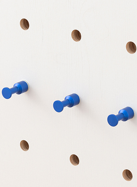 木工小舅 15mm洞洞板配件实心全铝挂钩 免打孔蓝色承重置物挂杆X