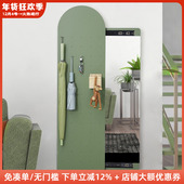 木工小舅 可关闭拱形洞洞板全身镜隐藏式 玄关遮挡镜子推拉穿衣镜