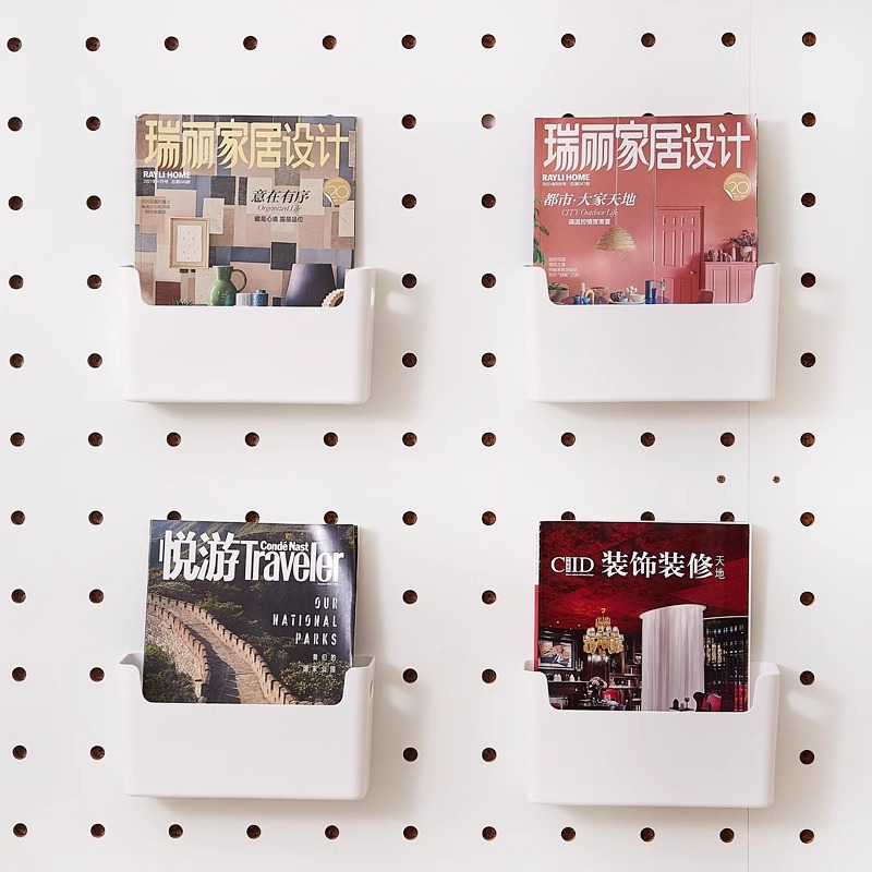 木工小舅 15mm圆孔洞洞板配件收纳盒 免打孔杂志书本置物架整理箱