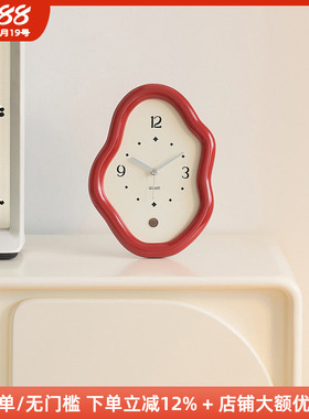 木工小舅 高级感简约电视柜座钟 桌面摆件家居奶油风时钟客厅玄关