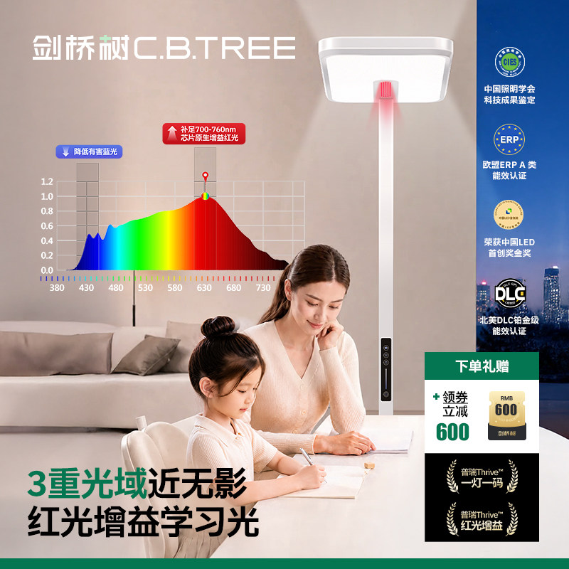 剑桥树全光谱护眼立式大路灯120W