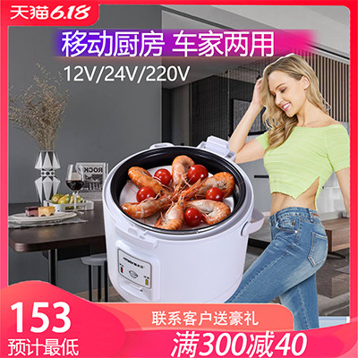智能车载电饭煲12v小车24v货车用电饭锅两用多功能自驾游电饭锅伏