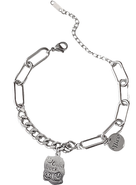 不掉色！钛钢手链元素吊坠冷淡风