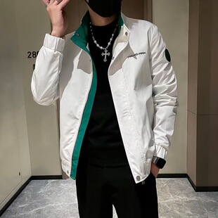 痞帅高级感外套男士春秋款2025新款爆款潮牌小众衣服潮流拼接夹克