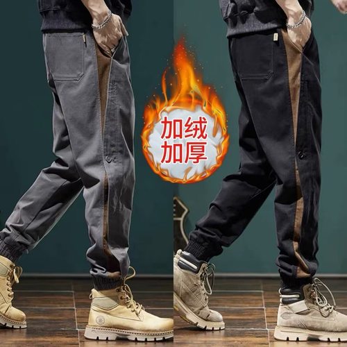潮牌长裤束脚加绒耐磨休闲
