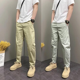 简约纯色青年男士 直筒修身 户外休闲美式 夏季 子男式 潮牌时尚 裤 薄款