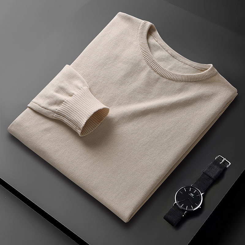 潮牌修身针织圆领保暖毛衣打底衫