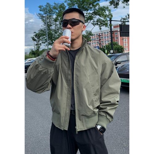 翻领+美式+宽松+秋冬+运动+夹克