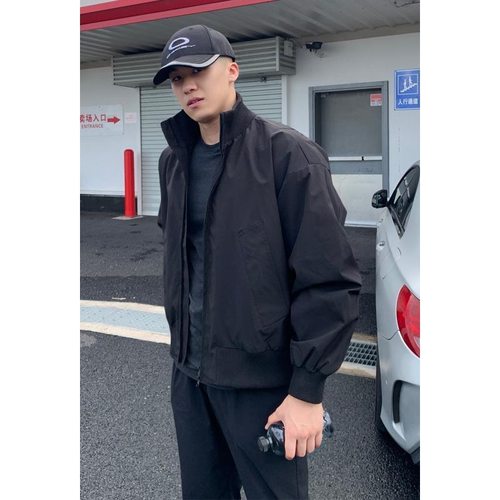 翻领+美式+宽松+秋冬+运动+夹克