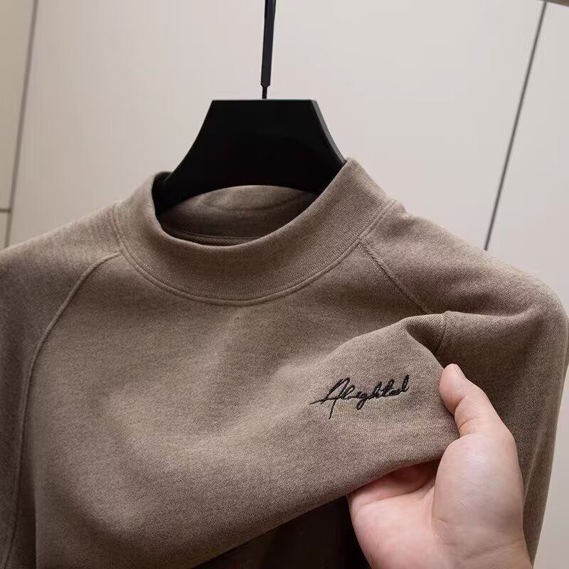 保暖+德绒+半高领+男士+内搭保暖