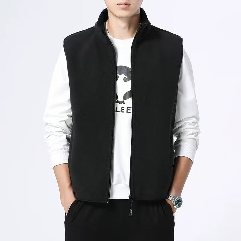 加绒加厚+保暖+摇粒绒+简约+马甲