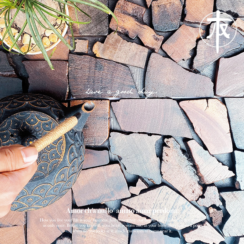 实木原木船木马赛克背景墙装饰