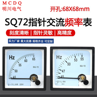 SQ-72型 SQ72-HZ频率表 交流频率表45-55HZ 45-65Hz 380V 220V