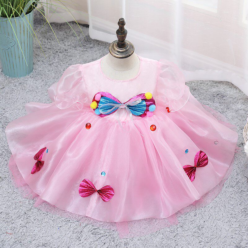 幼儿园舞蹈元旦儿童演出服蓬蓬纱裙粉可爱小学生合唱服女童表演服