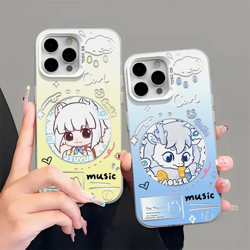 适用苹果17手机壳iPhone15非人哉14pro镭射彩银13/12mini九月敖烈16小玉妈祖x/xs/xr动漫MAX 6/7/8PLUS套se4